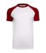 Build Your Brand Mens Raglan Contrast Short Sleeve T-Shirt (White/Red)