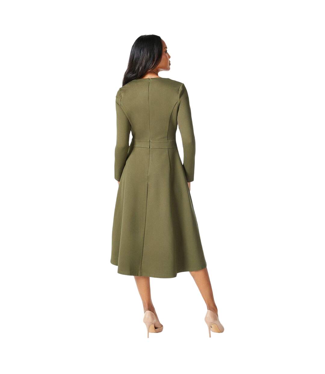 Robe mi-longue femme vert sombre Principles-2