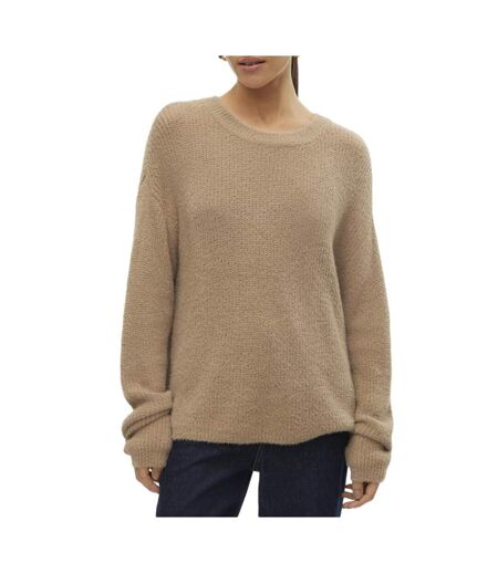 Pull marron clair femme vero moda puff