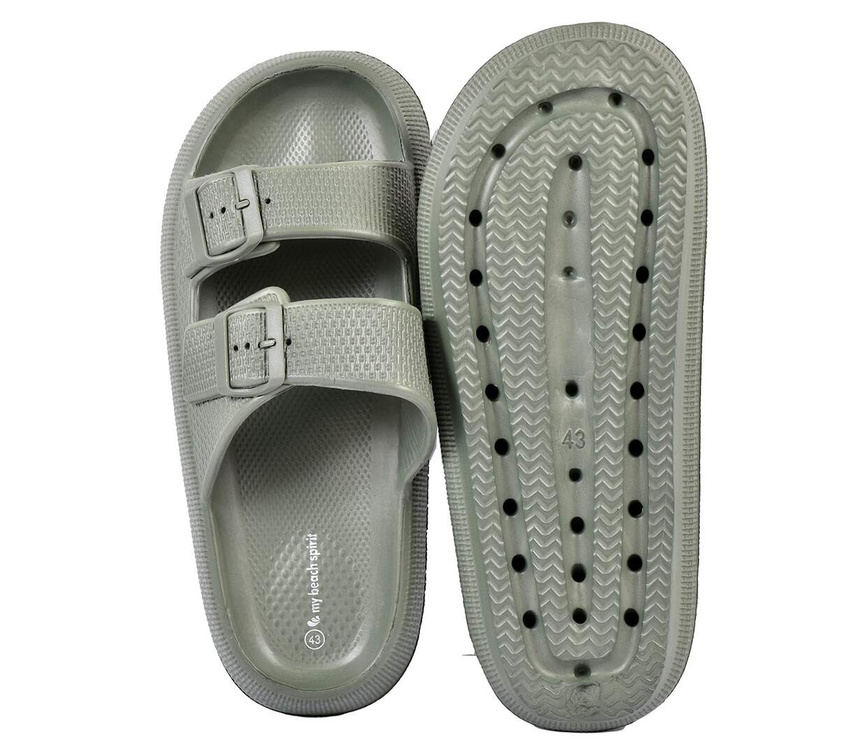 Sandales Mules EVA Boucle MBS01468 KAKI-4