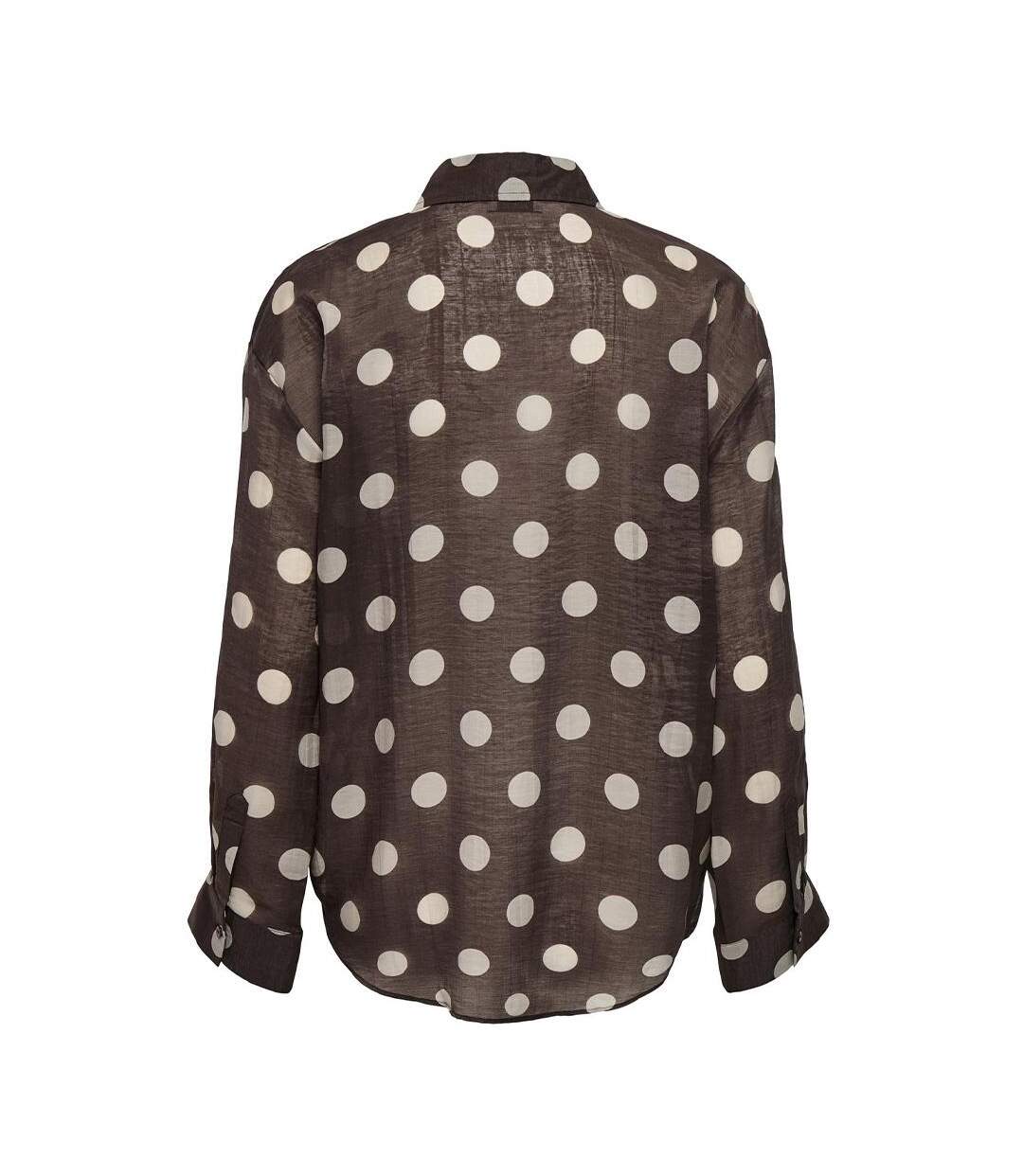 Chemise à pois marron femme jdy fay-2