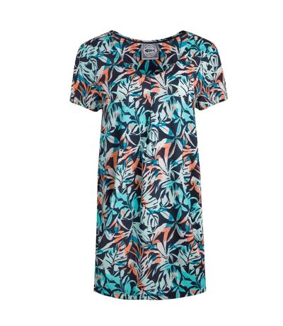 Womens/ladies nuri printed eco liva tunic aqua blue Weird Fish