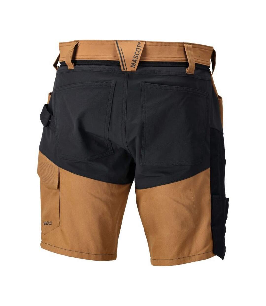 Mens Customised Work Shorts Nut Brown Black Mascot-2