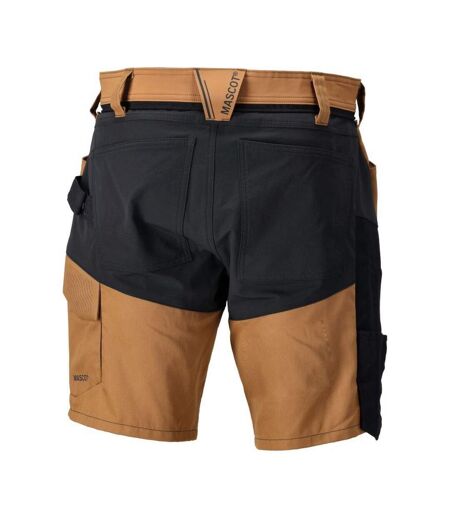 Mens Customised Work Shorts Nut Brown Black Mascot