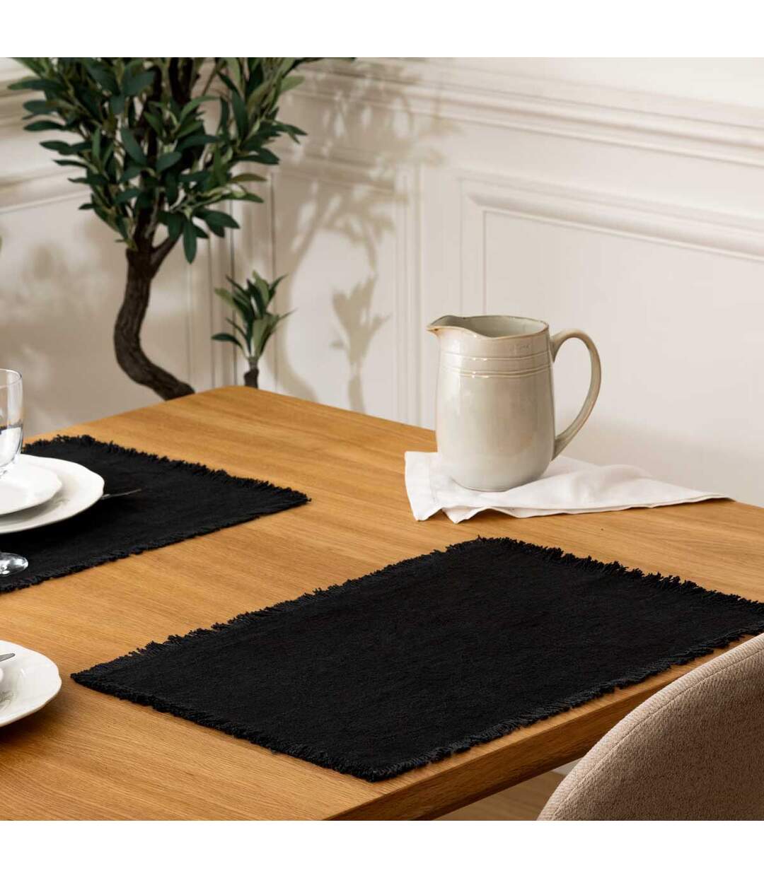 Set de Table Déco Maha 30x45cm Noir-4