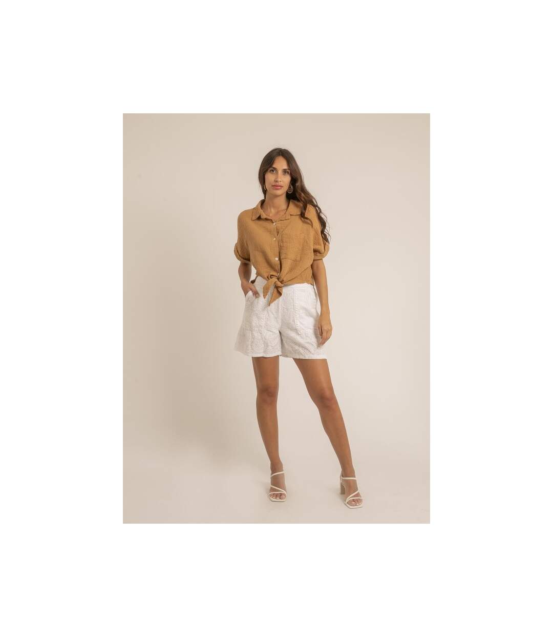 Short taille haute pur coton dentelle XETTA - Dona X Lisa-3