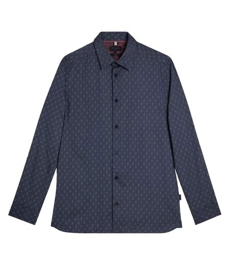 Mens Slim Long-sleeved Shirt Navy Ted Baker