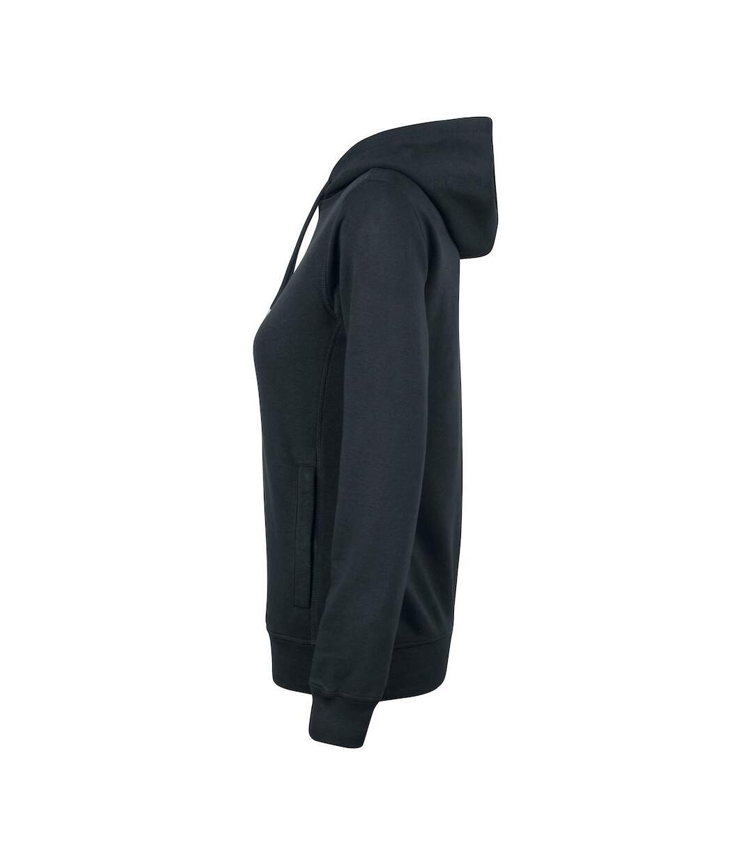 Womens/ladies Premium Melange Hoodie Black Clique-3