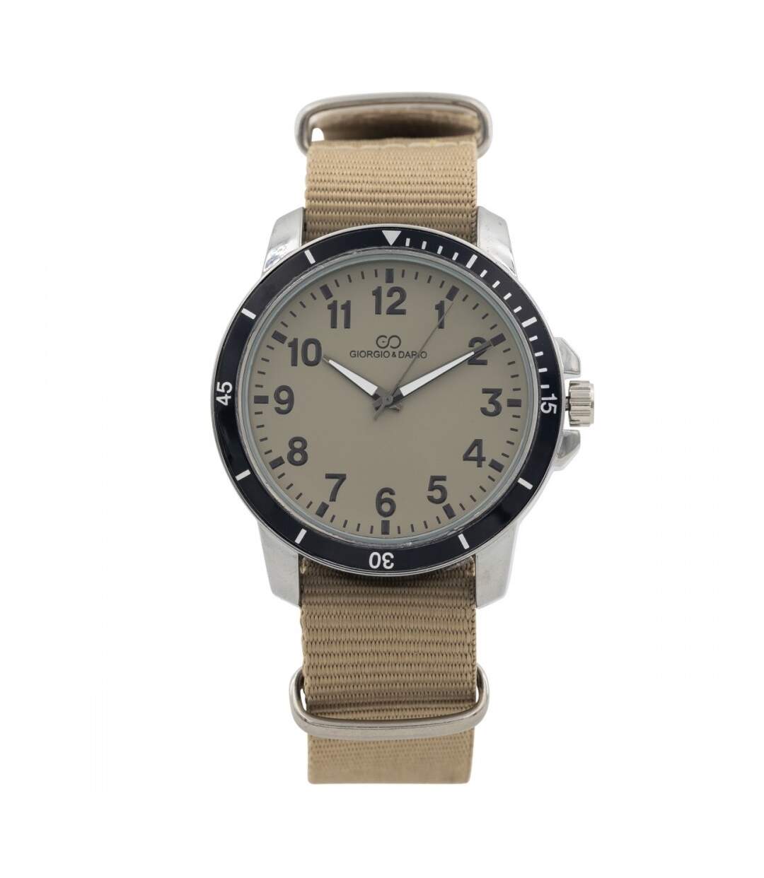 Jolie Montre Homme Tissu Beige GIORGIO