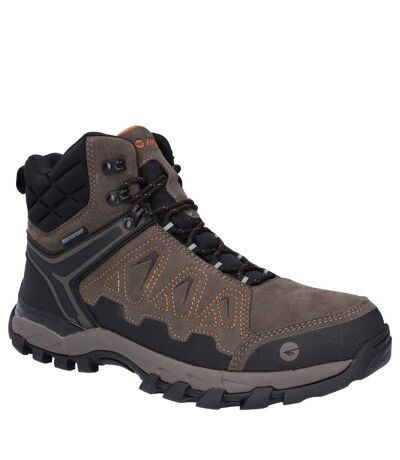 Hi-Tec Mens V-Lite Explorer Suede V-Lite Waterproof Hiking Boots (Brown/Lilac) - UTFS10797