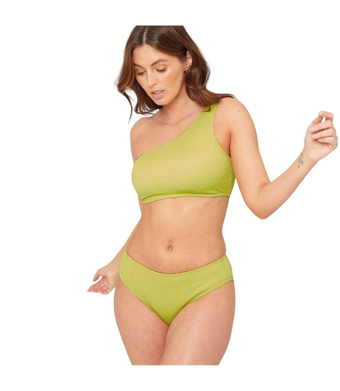 Bas De Maillot De Bain Motif/style Texturé Femme Vert Clair Vif Be You-2