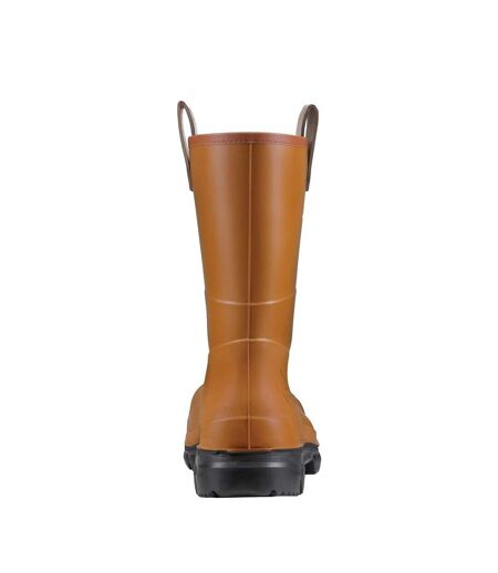 Unisex adult purofort rigpro safety wellington boots brown/black Dunlop