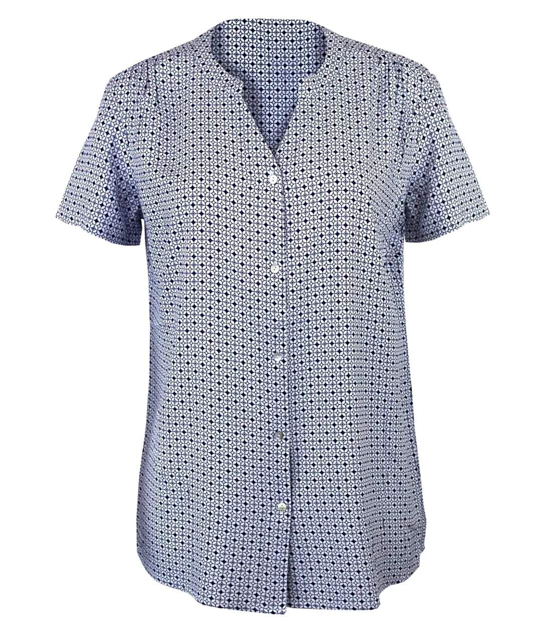 Chemisier manches courtes à motifs imprimés CHF3023A-1