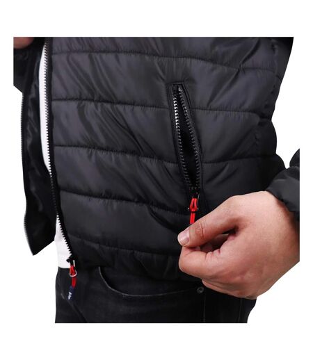 Mens thermal showerproof padded jacket black Lee Cooper