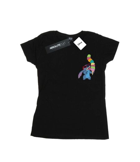 Disney - T-shirt LILO AND STITCH ICE CREAM - Femme (Noir) - UTBI25376