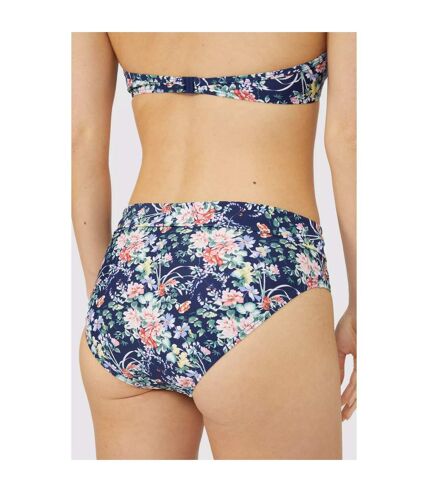 Debenhams Womens/Ladies Floral Fold Over Bikini Bottoms (Navy) - UTDH5521