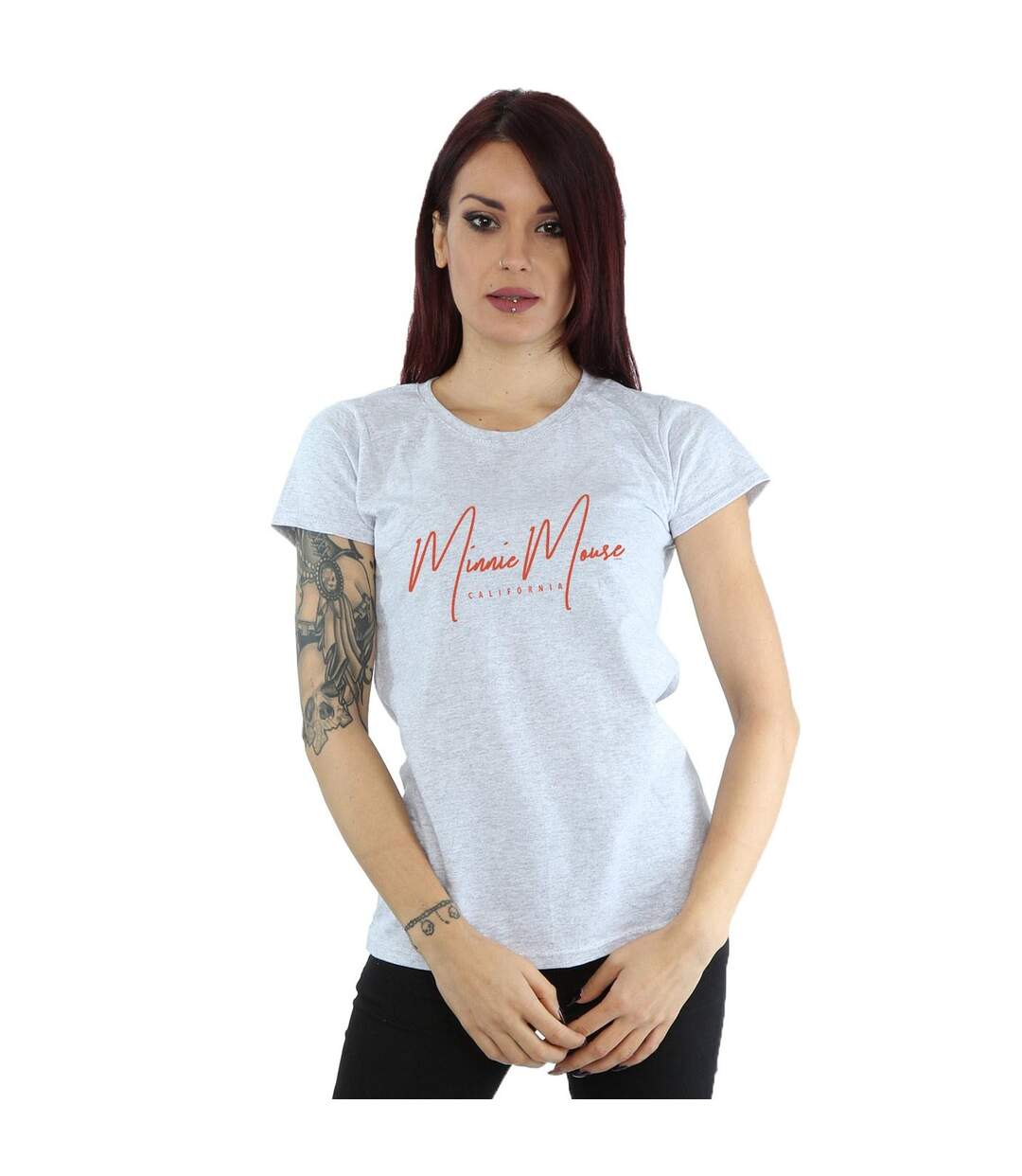 Disney T-shirt en coton californien Mickey Mouse Femme/Femme (Gris sportif) - UTBI31966-2