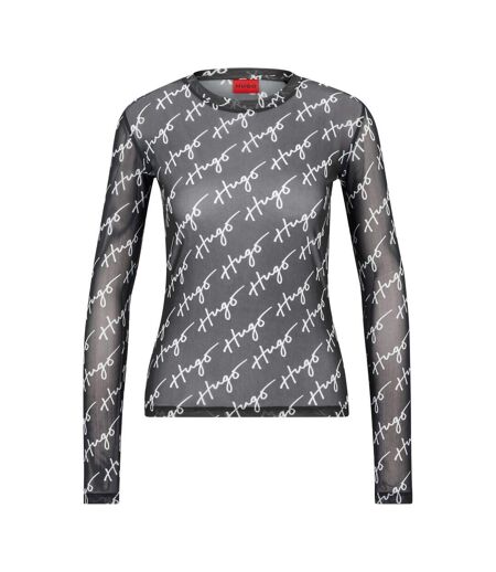 Womens/ladies Diralina 3 T-shirt Black White Hugo