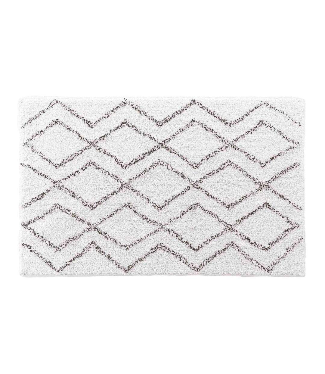 Tapis Déco Imprimé Emya 50x80cm Blanc & Gris-1