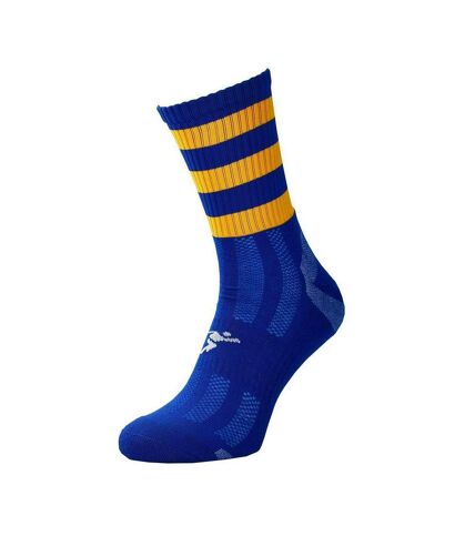 Chaussettes de football pro adulte bleu roi / ambre Precision