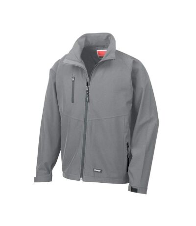 Result Mens 2 Layer Base Softshell Breathable Wind Resistant Jacket (Silver Grey) - UTBC864