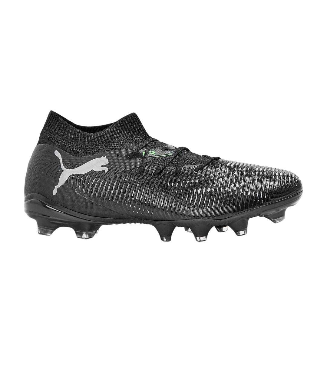 Womens/ladies Future 8 Match Snug Fit Artificial Ground Football Boots Black Green Puma-1