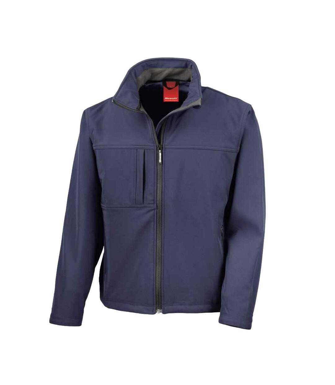 Mens classic soft shell jacket navy Result-1