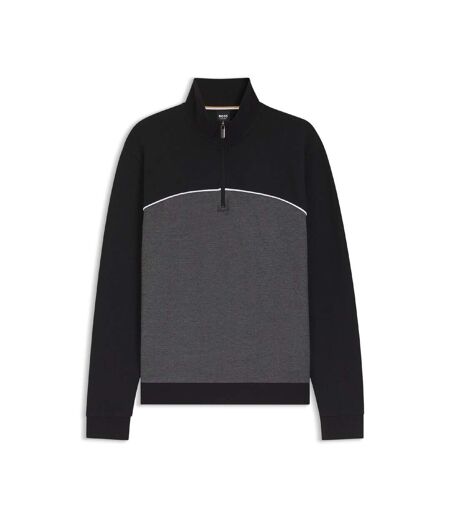 Mens Quarter Zip Sweatshirt Black Boss