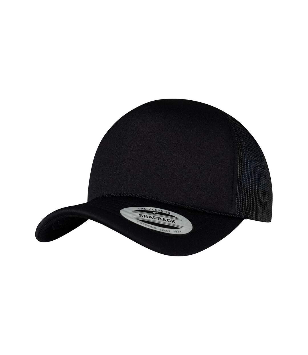 Unisex adult foam curved peak trucker cap black Flexfit-1