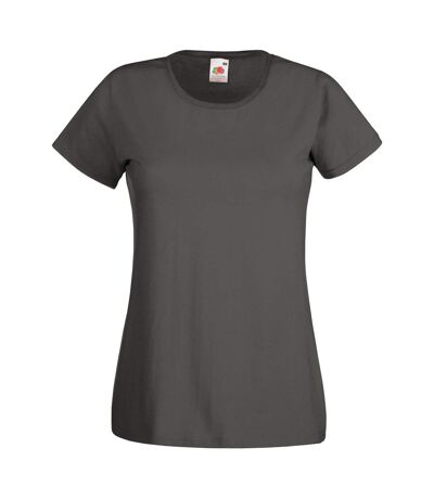 Womens/Ladies Value Fitted Short Sleeve Casual T-Shirt (Graphite)