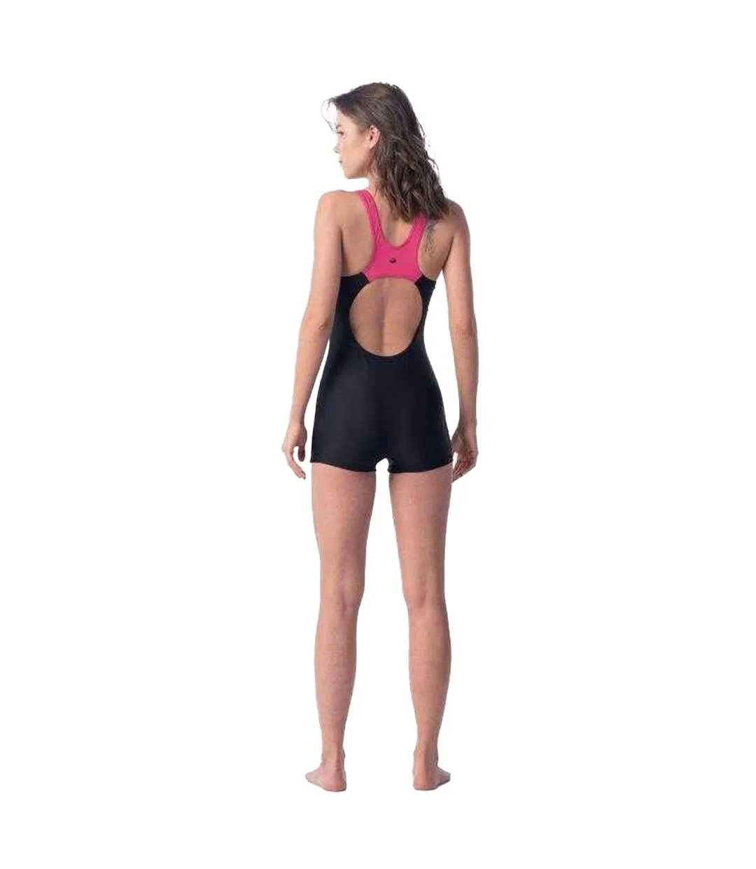 Maillot De Bain 1 Pièce Motif/style Formes Géométriques Femme Noir Aquawave-3