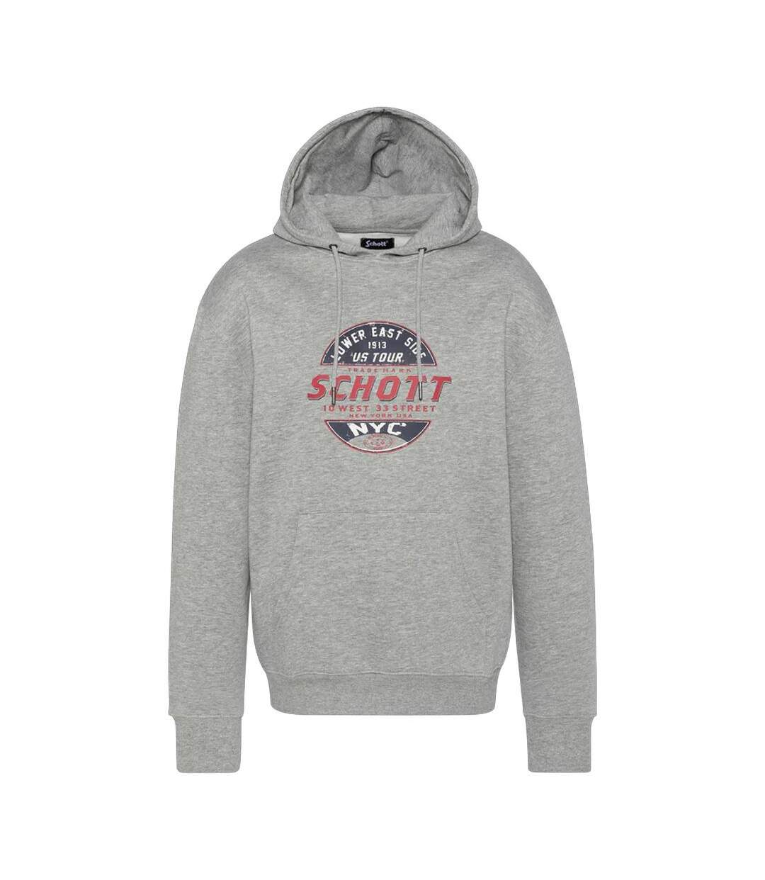 Sweat à capuche gris homme schott swhustour - l-1