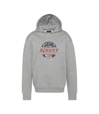 Sweat à capuche gris homme schott swhustour - l