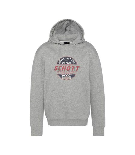Sweat à capuche gris homme schott swhustour - l