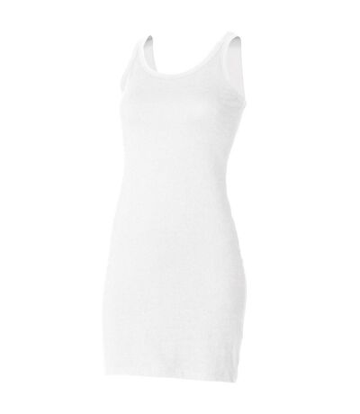 Womens/ladies Tank Dress White Skinni Fit