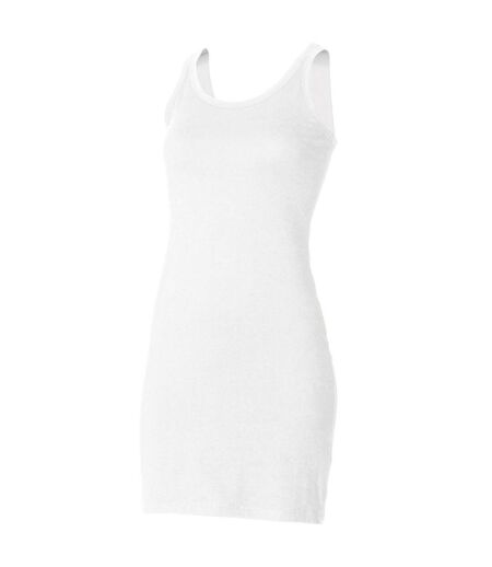 Womens/ladies Tank Dress White Skinni Fit