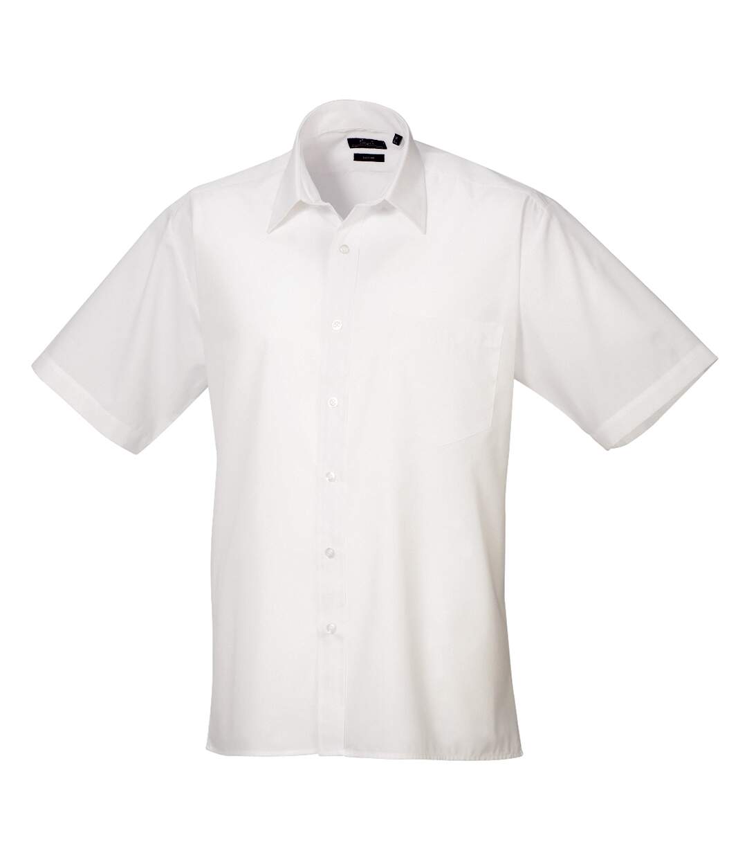 Mens short sleeve formal poplin plain work shirt white Premier