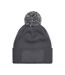 Bonnet snowstar adulte gris foncé / gris clair Beechfield