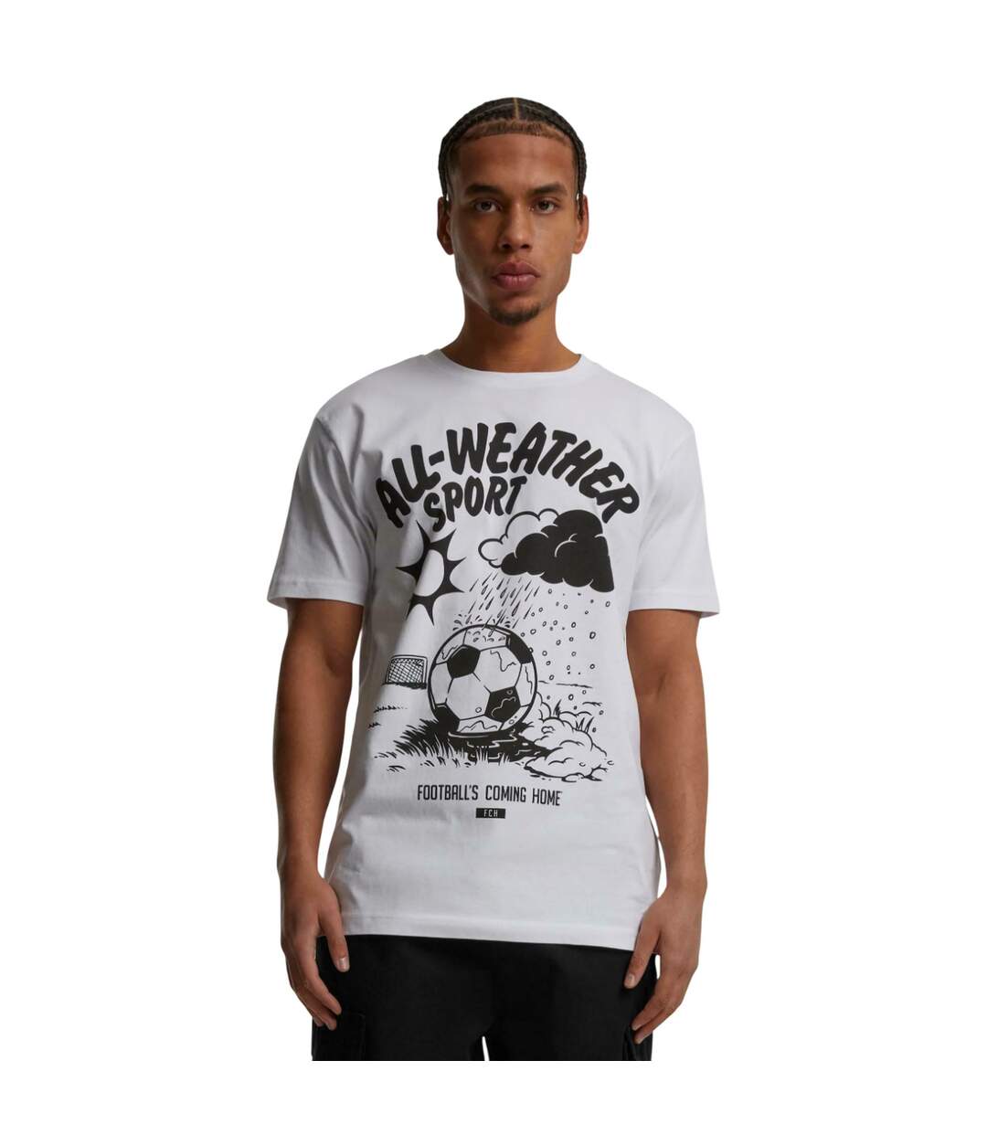 T-shirt Footballs Coming Home Homme Blanc Mister Tee-1