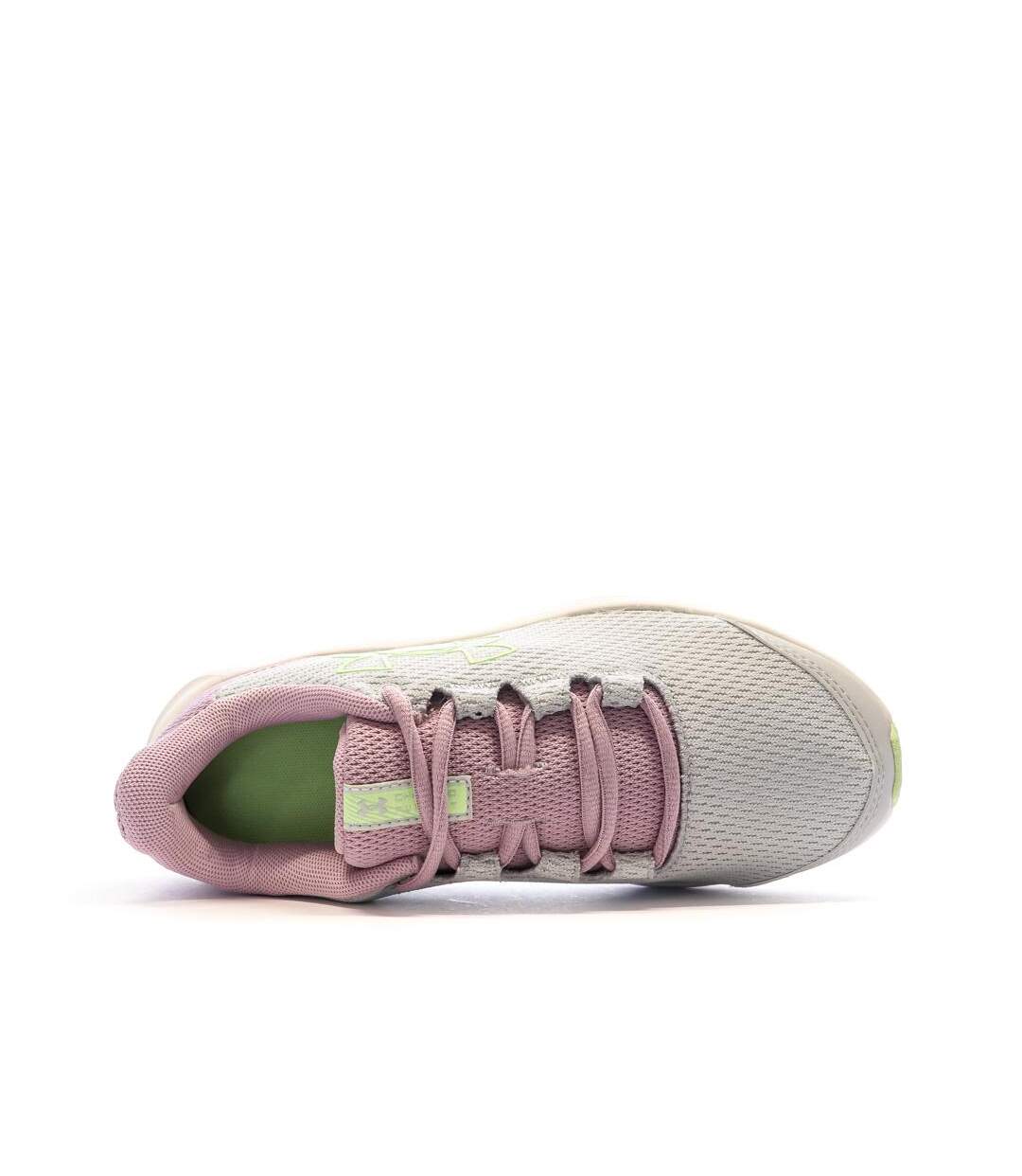 Chaussures de running gris/rose femme under armour charged pursuit 3-4
