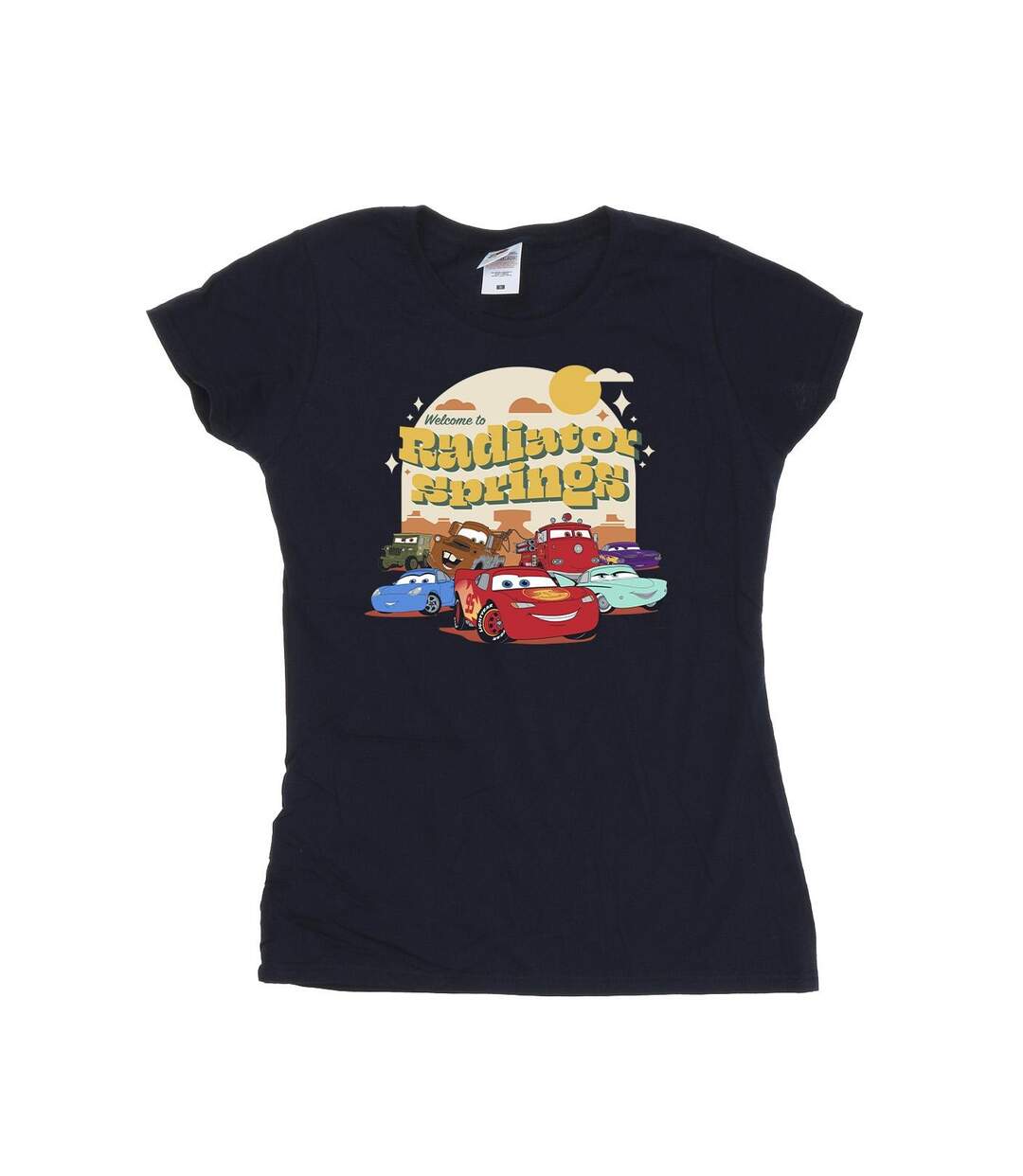 Disney - T-shirt CARS RADIATOR SPRINGS GROUP - Femme (Bleu marine) - UTBI14028-1