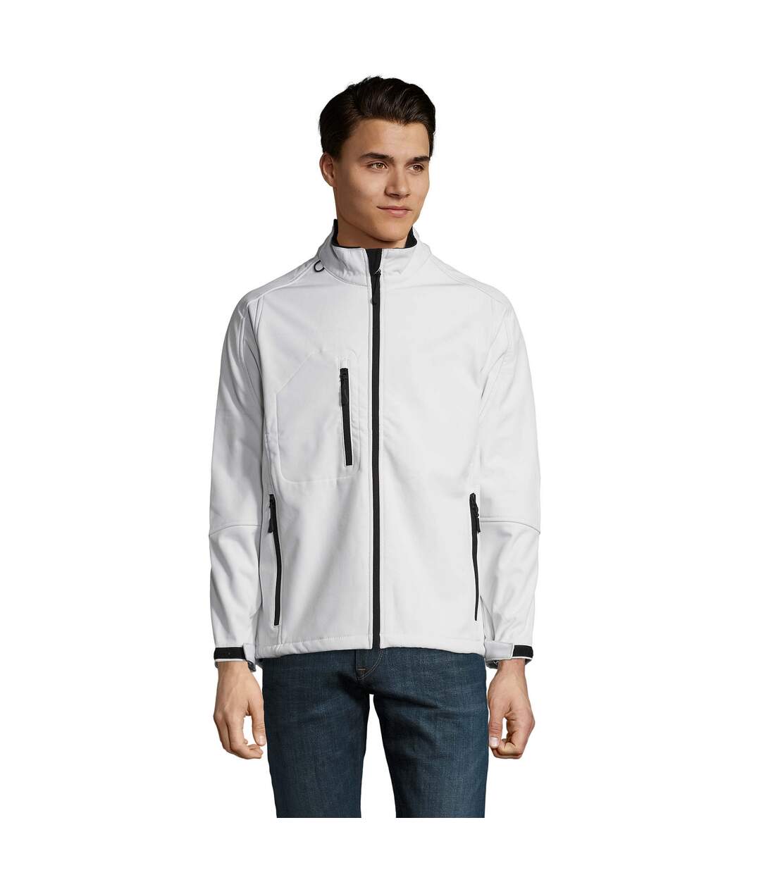 Mens Relax Soft Shell Jacket White SOLS-2