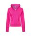 Womens/ladies V Neck Hoodie Pink Puma-1