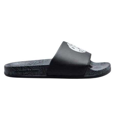 Mens Paisley Sliders Black White Pretty Green