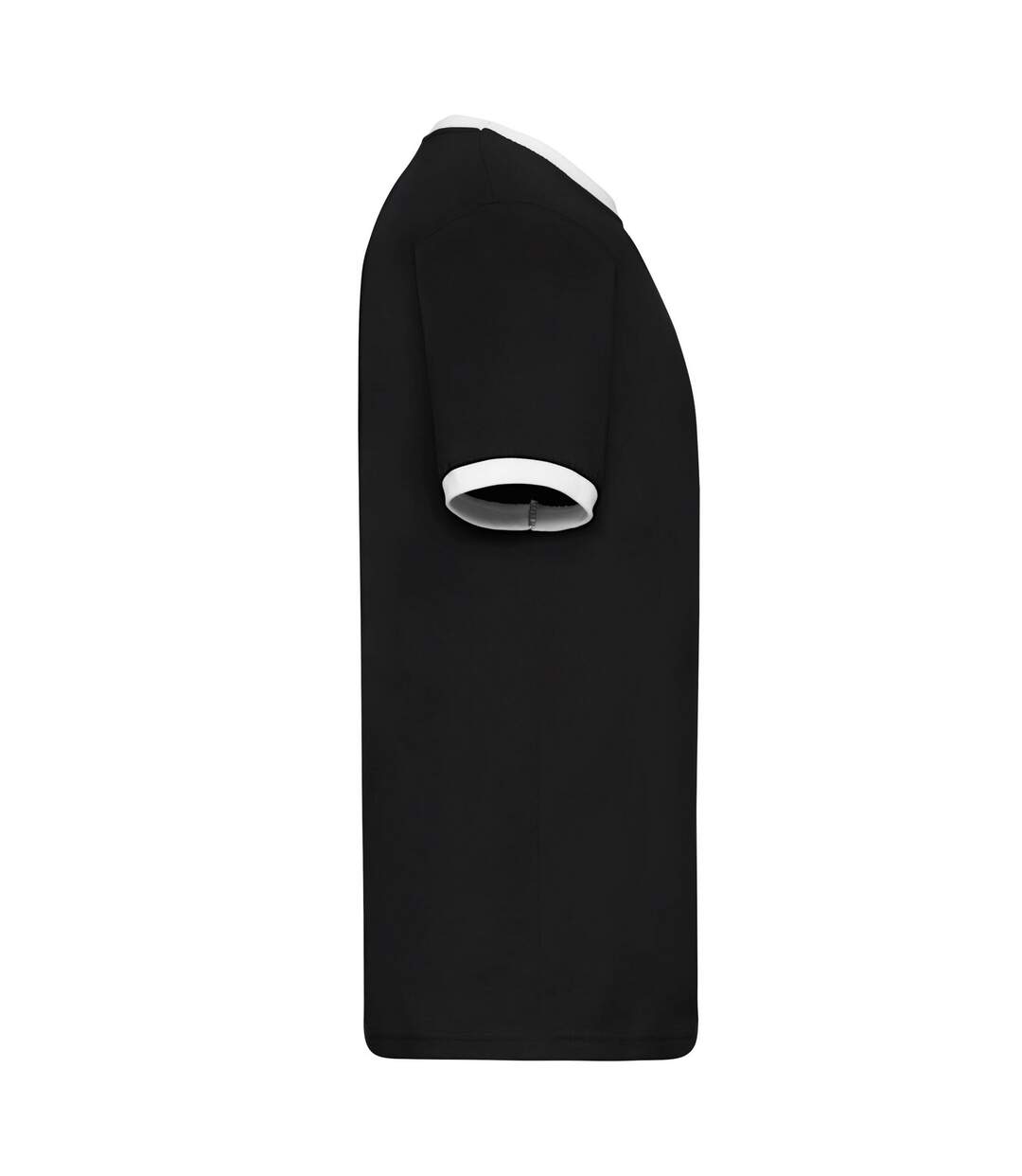 Mens Ringer Contrast T-shirt Black White Fruit Of The Loom-3
