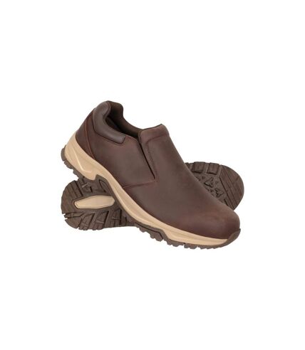 Mountain Warehouse Mens Rydal Leather Ortholite Shoes (Dark Brown) - UTMW2944