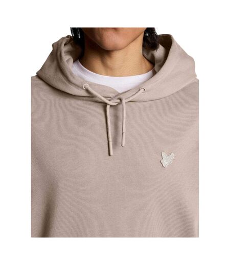 Mens Cotton Blend Heavyweight Regular Pullover Hoodie Brown Lyle & Scott