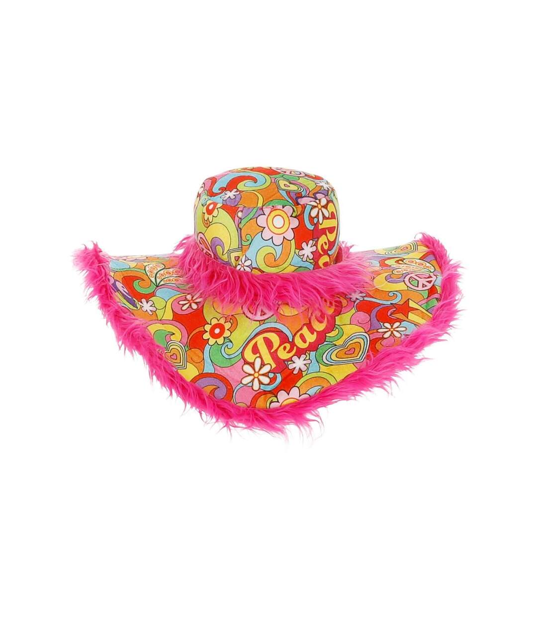 Unisex adult summer of love hippie sun hat multicoloured Smiffys-3