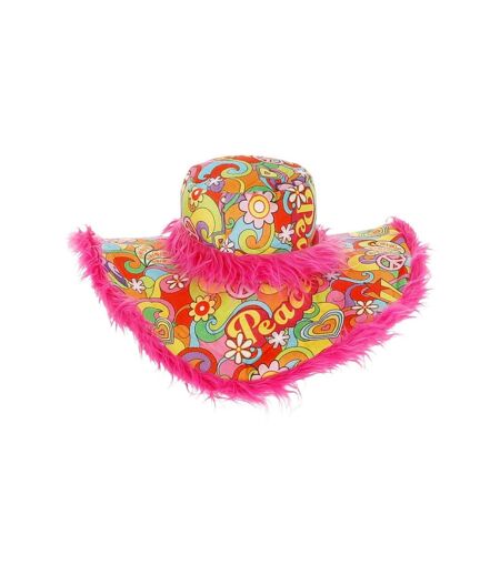 Unisex adult summer of love hippie sun hat multicoloured Smiffys