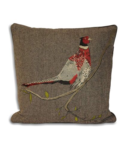 Hunter herringbone pheasant cushion cover 18 x 18 inch brown Riva Home